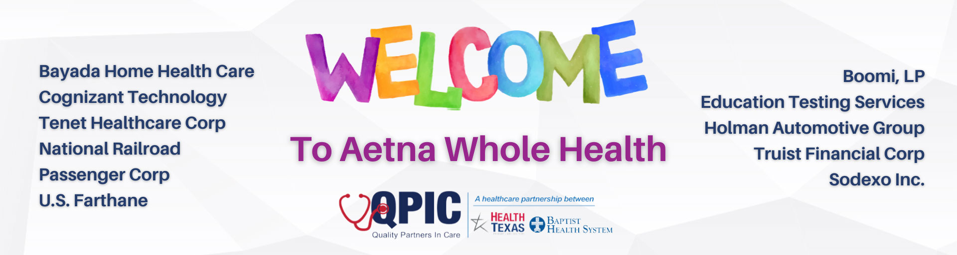 aetna welcome banner